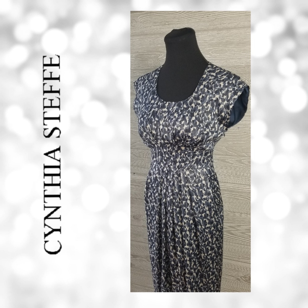 CYNTHIA STEFFE Silk Pleated Sheath Dress A0008.5